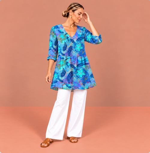 April | Long Blouse with V-Neck