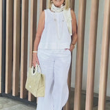 Trinidad™ | White Combination Top and Wide Pants