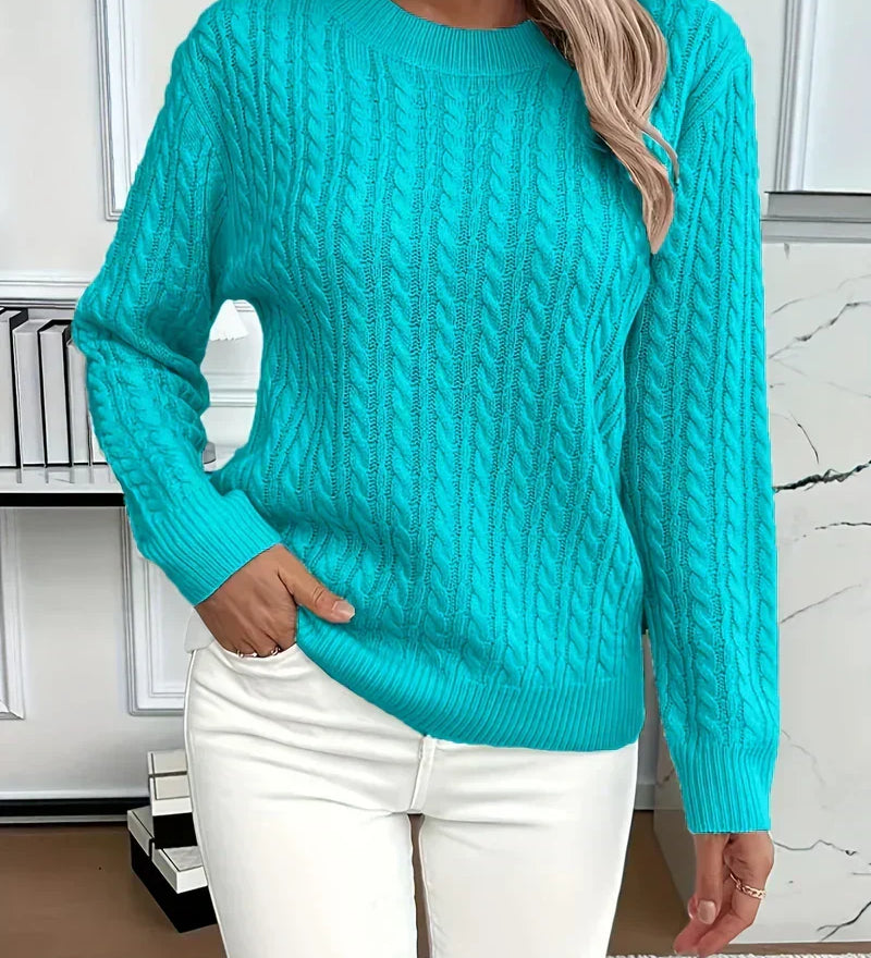 Quinisha – Knit Sweater with Cable Pattern