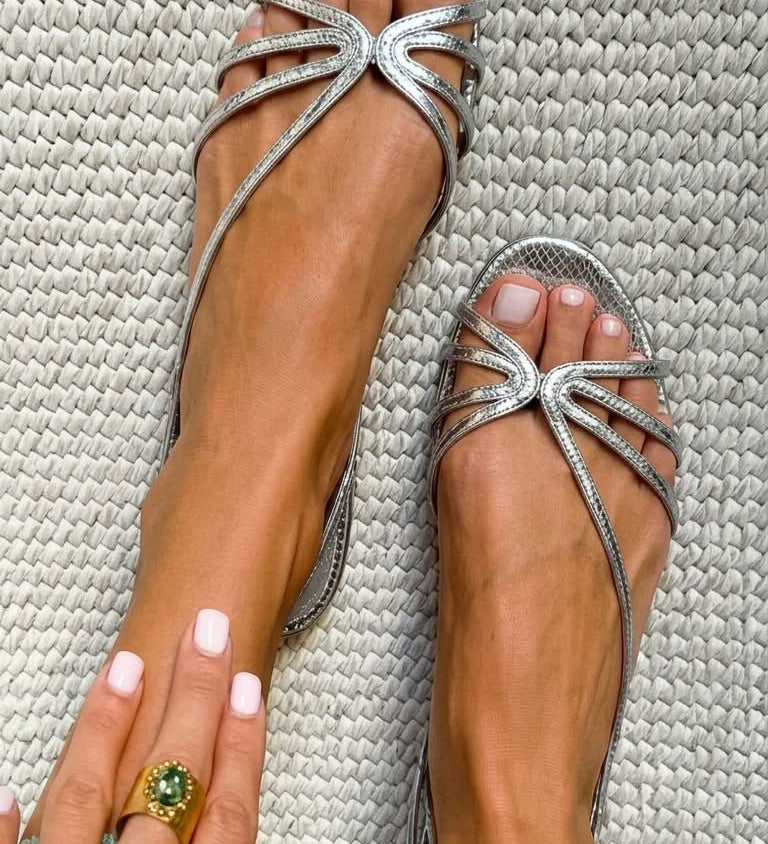 Metallic Strappy Sandals