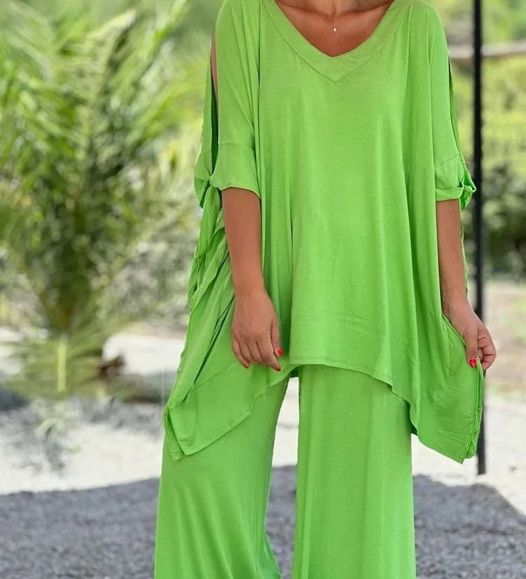 Ursula™ | Open Shoulder Tunic Set and Pants