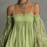 Nea - Mini Dress with Bare Shoulders and Lace