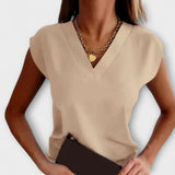 V-neck summer blouse with loose sleeves for women