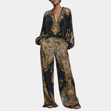 Valentina | Floral Baroque Set with Palazzo Pants