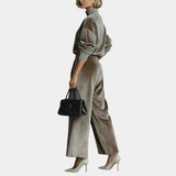 Aurélie | Casual Velvet Two-Piece Set with High Collar for Women