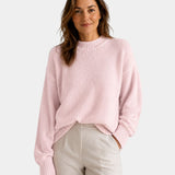 Mae | Round Neck Sweater with Puff Sleeves
