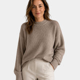 Mae | Round Neck Sweater with Puff Sleeves
