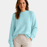Mae | Round Neck Sweater with Puff Sleeves