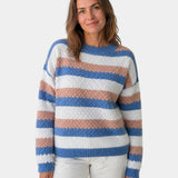Camille | Oversized Sweater with Round Neck and Stripes