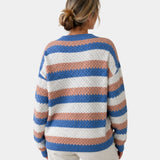 Camille | Oversized Sweater with Round Neck and Stripes