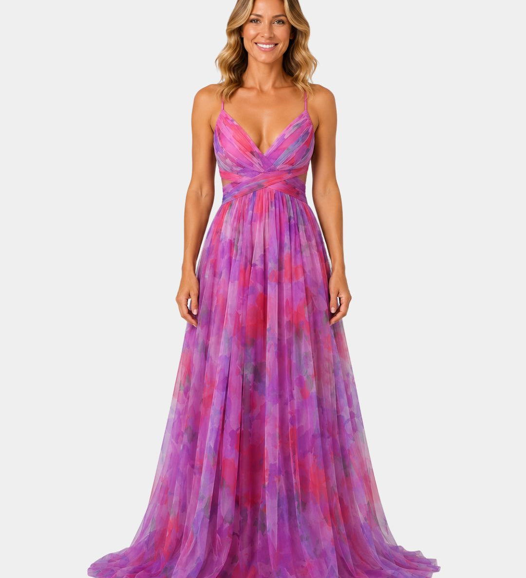 Giselle | Long Floral Print Dress