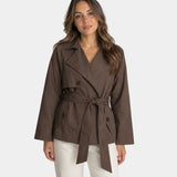 Lysianne | Brown Double-Breasted Trench Coat