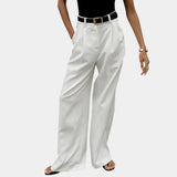 Flore | Solid Wide Leg Pants Without Belt