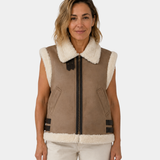 Adalsinde | Women's Sleeveless Gilet with Faux Shearling Effect