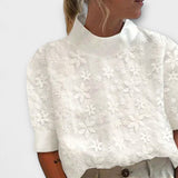 Blouse with embroidered simple collar