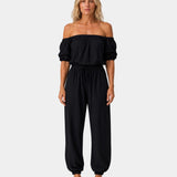 Brunissonne | Sleeveless Jumpsuit with Off-the-Shoulder Design