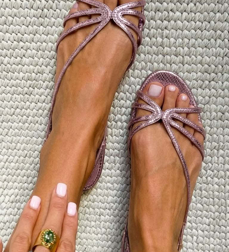Metallic Strappy Sandals