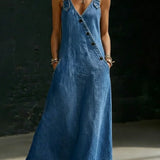 Siiri - Long Denim Dress with Buttons