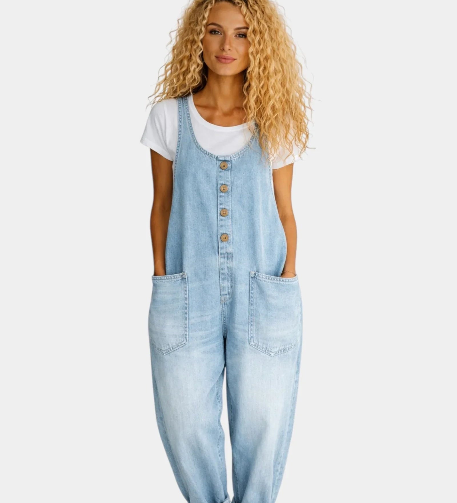 Lorena |  Salopette en denim coton vintage lavé