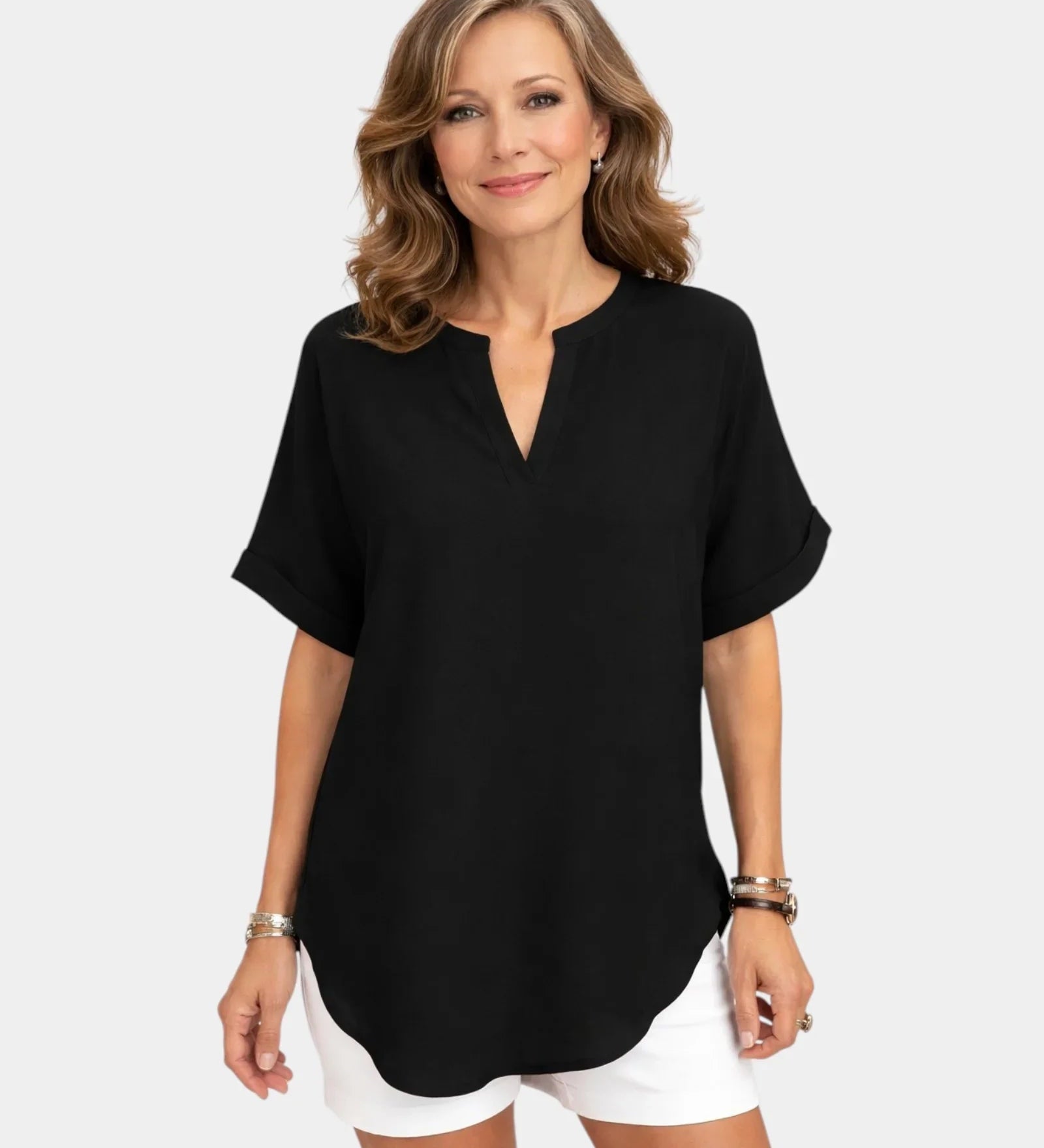 Dóris | Light top with V-neck