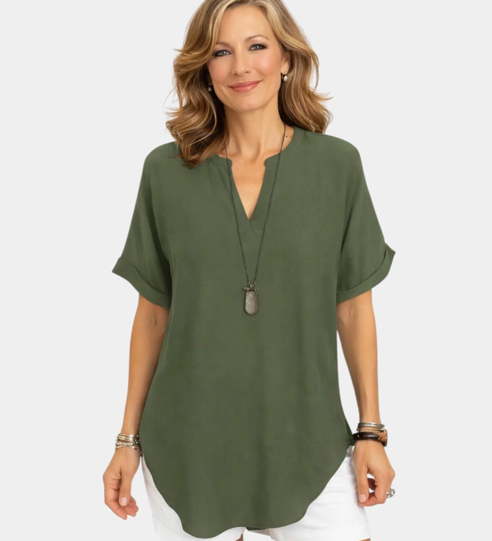 Dóris | Light top with V-neck