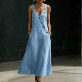 Siiri - Long Denim Dress with Buttons