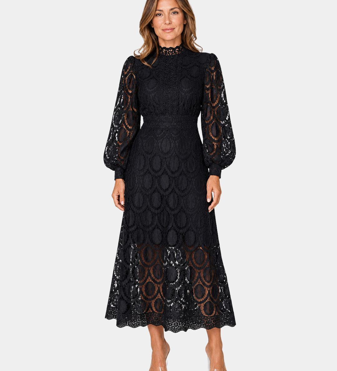 Yvette | Delicate Lace Midi Dress