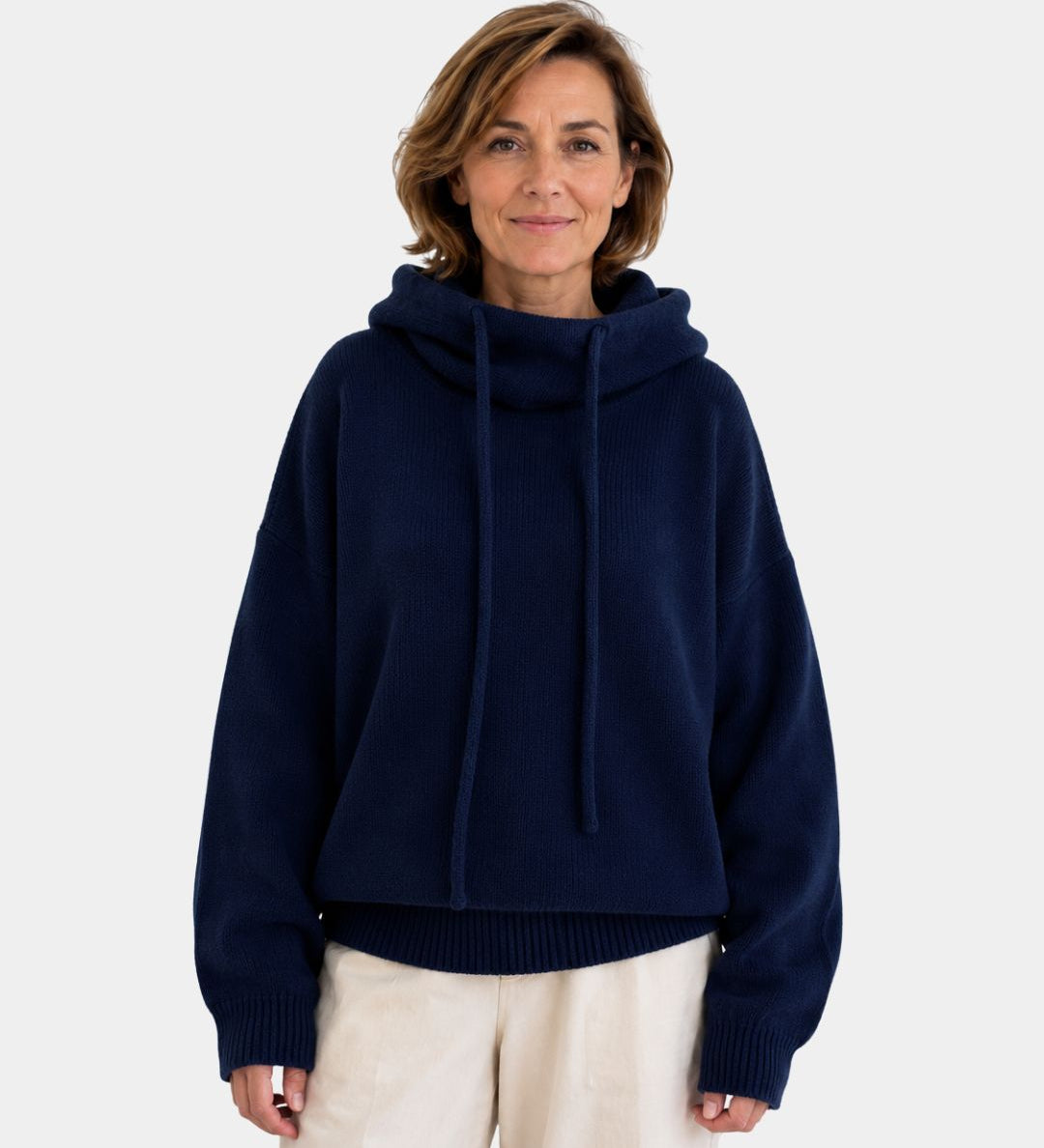 Marie | Cozy Pullover with High Collar and Hood