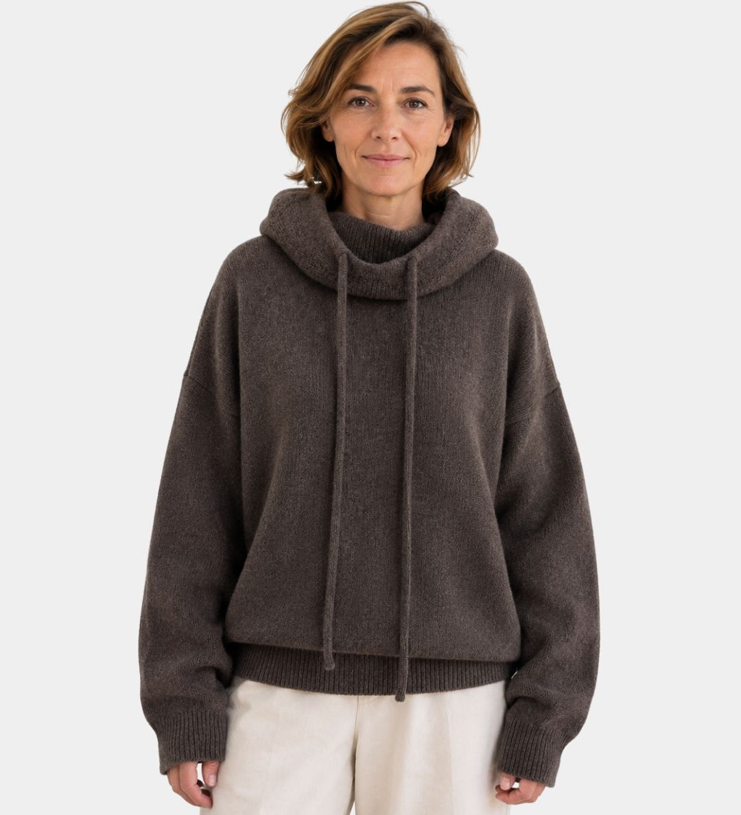 Marie | Cozy Pullover with High Collar and Hood