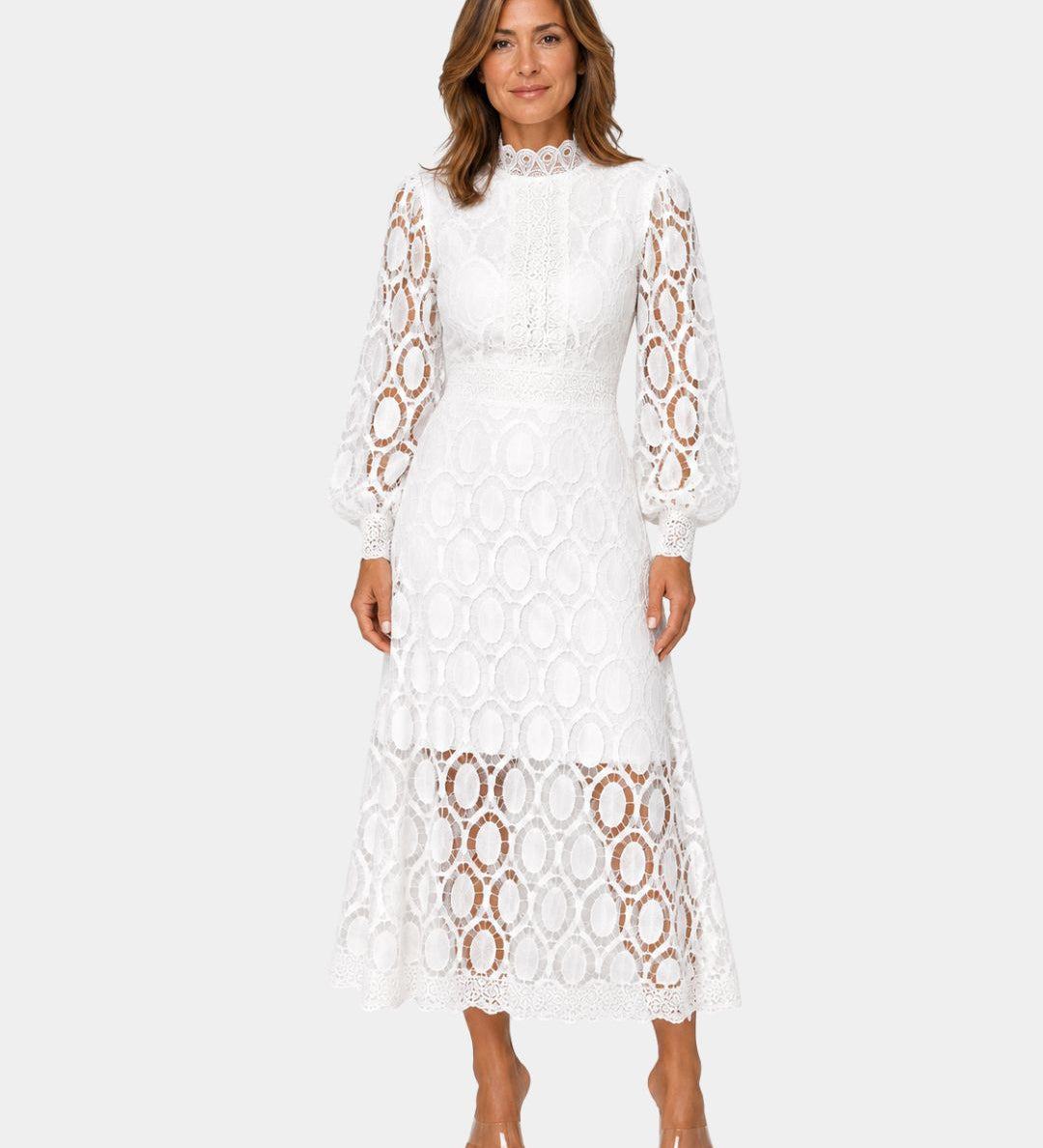 Yvette | Delicate Lace Midi Dress