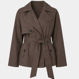 Lysianne | Brown Double-Breasted Trench Coat