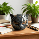 NyxCharm – Mystical Black Cat Head Sculpture