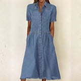 Elsa - Short Sleeve Denim Dress