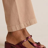 Thick-heeled open-toe sandals with colorful straps