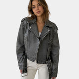 Ambrésia | Washed Faux Leather Jacket for Women
