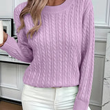 Quinisha – Knit Sweater with Cable Pattern