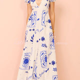 Avermy | Graceful Blue Floral Dress