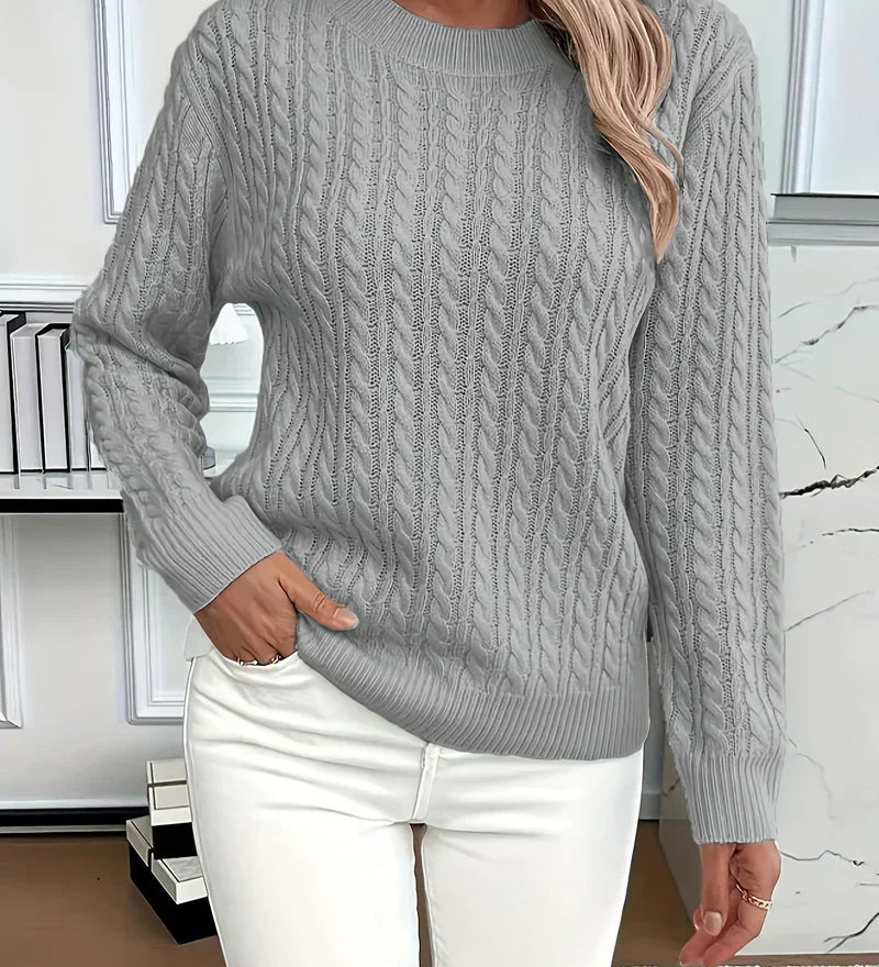 Quinisha – Knit Sweater with Cable Pattern