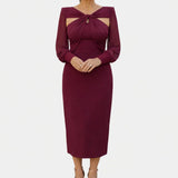 Lucie | Midi Crossed Dress with Sleeves