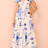 Avermy | Graceful Blue Floral Dress