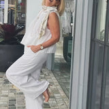Trinidad™ | White Combination Top and Wide Pants