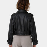 Aigline | Short Faux Leather Trench Coat