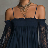 Nea - Mini Dress with Bare Shoulders and Lace