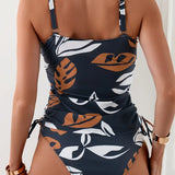 Bikini with Tropical Leaf Patterns
