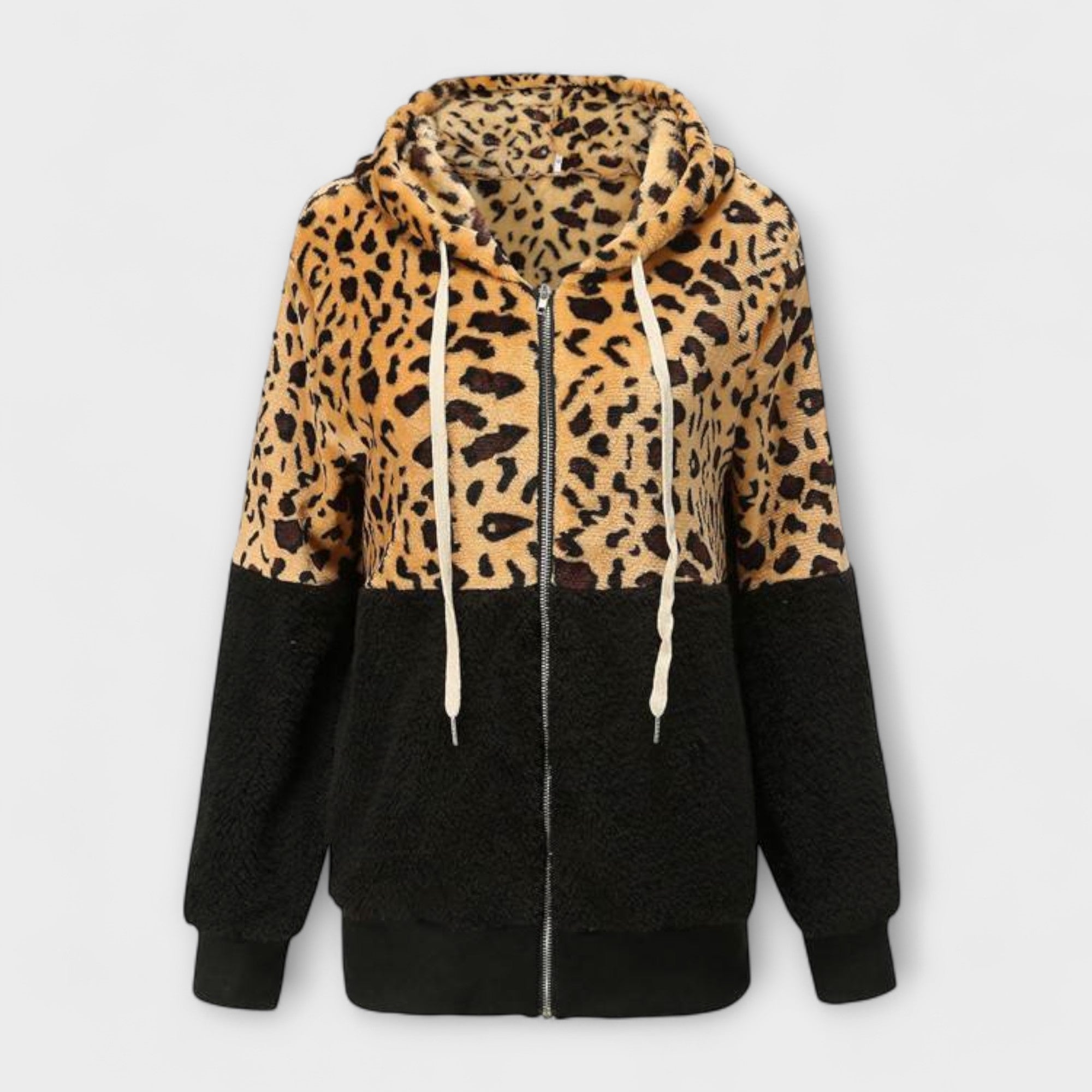 Lea - Leopard Print Fleece Jacket