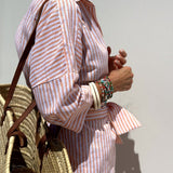 Veronica™ – Classic Striped Shirt Dress
