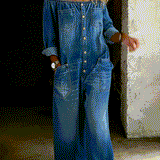 Outi - Long-Sleeve Jumpsuit with Bare Shoulders