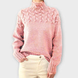 Eva - Women's Knitted Vest with Cable Pattern