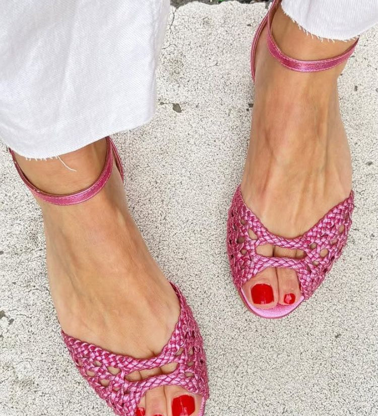 Golden Ankle Strap Sandals