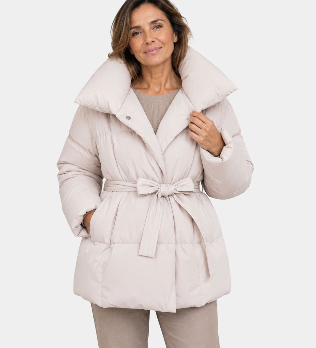 Alixène | Women's Quilted Jacket with Waist Belt